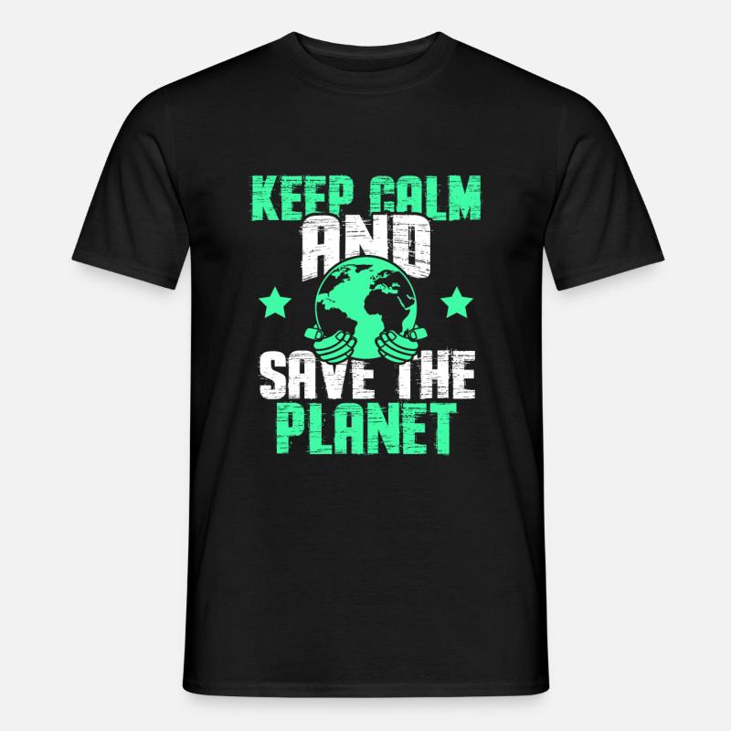 keep calm save the planet - Männer T-Shirt - Schwarz