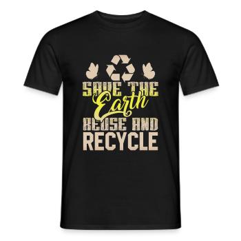 recycler la planète protection de l’environnement - T-shirt homme - noir - Devant - AI Model Male 178 light (178cm)