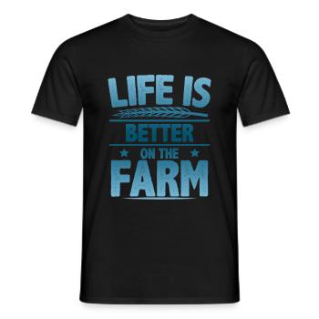 La vie des agriculteurs est meilleure - T-shirt homme - noir - Devant - AI Model Male 178 light (178cm)