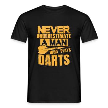 don't underestimate dart - Men's T-Shirt - black - Front - AI Model Male 178 light (178cm)