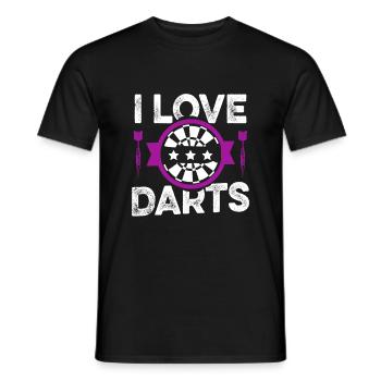 i love darts - Men's T-Shirt - black - Front - AI Model Male 178 light (178cm)