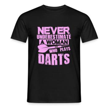 dart nicht unterschätzen frau - Männer T-Shirt - Schwarz - Vorne - AI Model Male 178 light (178cm)
