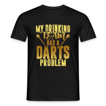 drinking team darts - Men's T-Shirt - black - Front - AI Model Male 178 light (178cm)