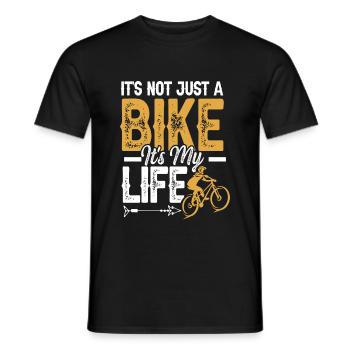 fahrrad spruch lebensstil - Männer T-Shirt - Schwarz - Vorne - AI Model Male 178 light (178cm)