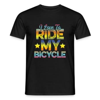 I love cycling - Men's T-Shirt - black - Front - AI Model Male 178 light (178cm)