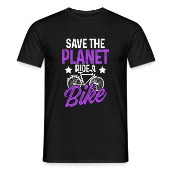 sauver la planète vélo - T-shirt homme - noir - Devant - AI Model Male 178 light (178cm)
