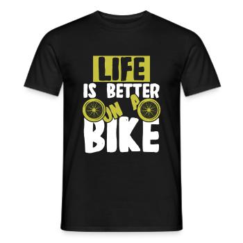 vivre est mieux vélo - T-shirt homme - noir - Devant - AI Model Male 178 light (178cm)