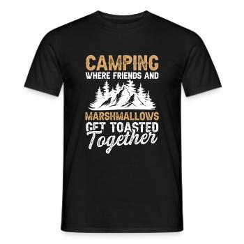 camping marshmallows - Men's T-Shirt - black - Front - AI Model Male 178 light (178cm)