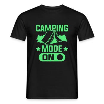 camping fashion - Men's T-Shirt - black - Front - AI Model Male 178 light (178cm)