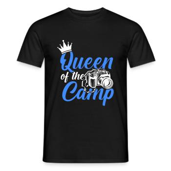camping queen camp - T-shirt homme - noir - Devant - AI Model Male 178 light (178cm)