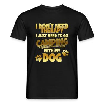 camping dog therapy - Men's T-Shirt - black - Front - AI Model Male 178 light (178cm)
