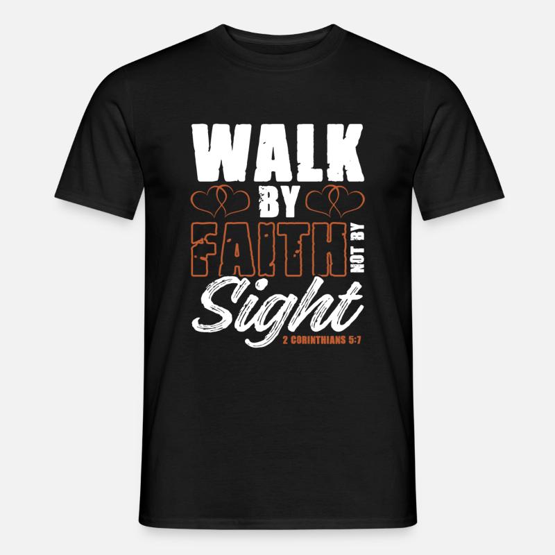 gehe mit glaube - Männer T-Shirt - Schwarz