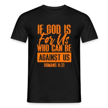 God no one against us - Men's T-Shirt - black - Front - AI Model Male 178 light (178cm)