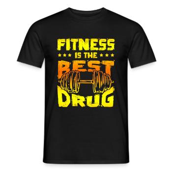 fitness beste droge - Männer T-Shirt - Schwarz - Vorne - AI Model Male 178 light (178cm)