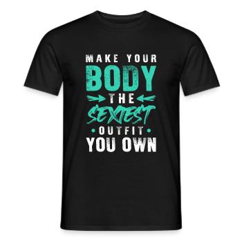 fitness corporel sexy - T-shirt homme - noir - Devant - AI Model Male 178 light (178cm)