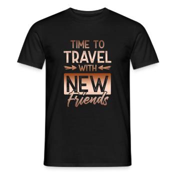 time to travel - Men's T-Shirt - black - Front - AI Model Male 178 light (178cm)