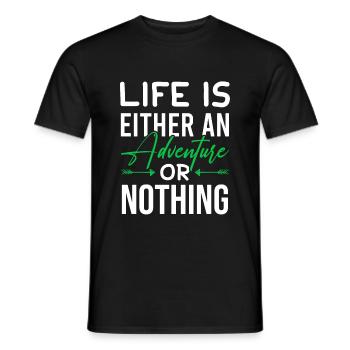 voyage d’aventure - T-shirt homme - noir - Devant - AI Model Male 178 light (178cm)