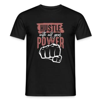 hustle Power - Men's T-Shirt - black - Front - AI Model Male 178 light (178cm)