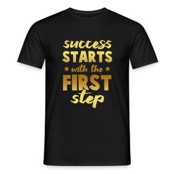 success starts fitness - Men's T-Shirt - black - Front - AI Model Male 178 light (178cm)