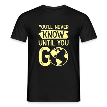 travel travel - Men's T-Shirt - black - Front - AI Model Male 178 light (178cm)