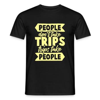slogan de voyage de voyage - T-shirt homme - noir - Devant - AI Model Male 178 light (178cm)