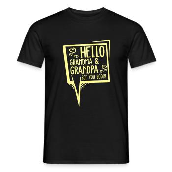 opa grand-mère bébé - T-shirt homme - noir - Devant - AI Model Male 178 light (178cm)