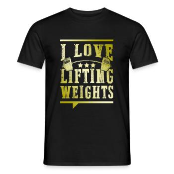J’adore les poids de fitness - T-shirt homme - noir - Devant - AI Model Male 178 light (178cm)