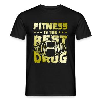 fitness beste droge - Männer T-Shirt - Schwarz - Vorne - AI Model Male 178 light (178cm)