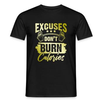 brûler des calories fitness - T-shirt homme - noir - Devant - AI Model Male 178 light (178cm)