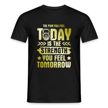 bonne condition physique - T-shirt homme - noir - Devant - AI Model Male 178 light (178cm)