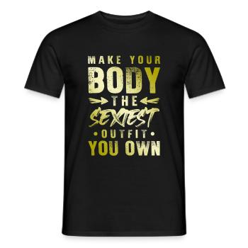 sexy body fitness - Men's T-Shirt - black - Front - AI Model Male 178 light (178cm)