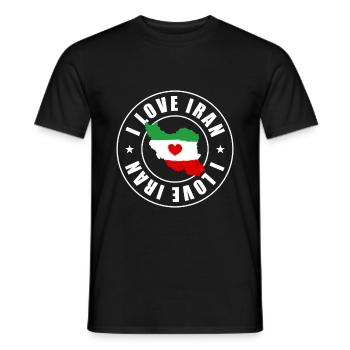I love Iran - Men's T-Shirt - black - Front - AI Model Male 178 light (178cm)