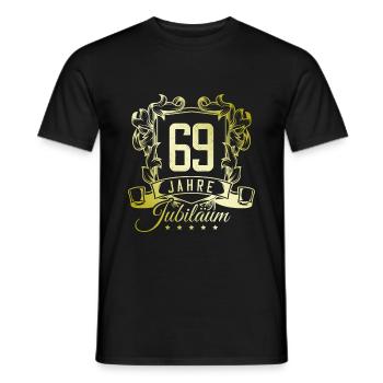 69 Zahl Wappen - Männer T-Shirt - Schwarz - Vorne - AI Model Male 178 light (178cm)