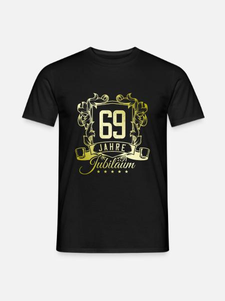 69 Zahl Wappen - Männer T-Shirt - Schwarz