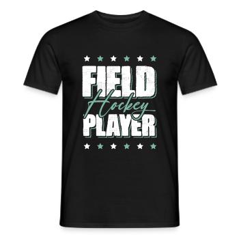 Field hockey players - Men's T-Shirt - black - Front - AI Model Male 178 light (178cm)