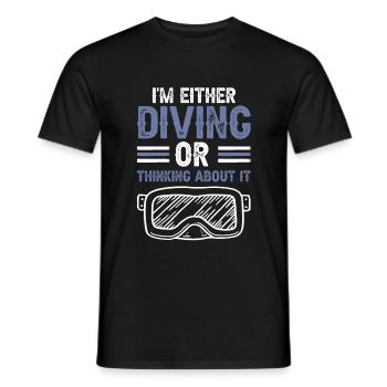 Diving scuba diving - Men's T-Shirt - black - Front - AI Model Male 178 light (178cm)