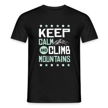 Keep Calm Climbing - Men's T-Shirt - black - Front - AI Model Male 178 light (178cm)