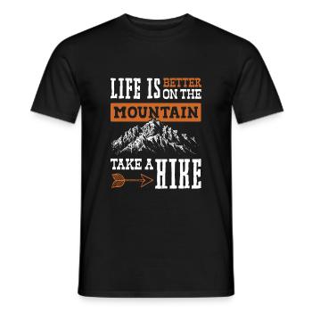 La vie est meilleure en escalade - T-shirt homme - noir - Devant - AI Model Male 178 light (178cm)