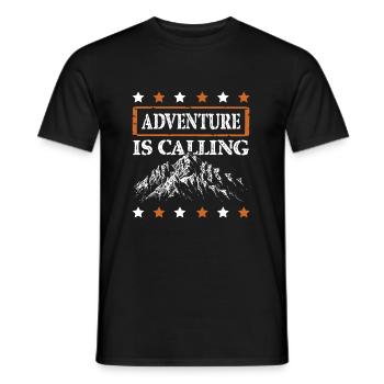 abenteuer ruft - Männer T-Shirt - Schwarz - Vorne - AI Model Male 178 light (178cm)