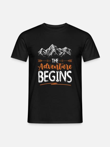 Adventure begins Climbing - Men's T-Shirt - black