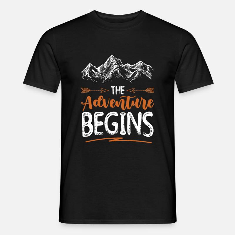 abenteuer beginnt klettern - Männer T-Shirt - Schwarz