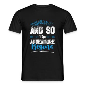 abenteuer beginnt klettern - Männer T-Shirt - Schwarz - Vorne - AI Model Male 178 light (178cm)