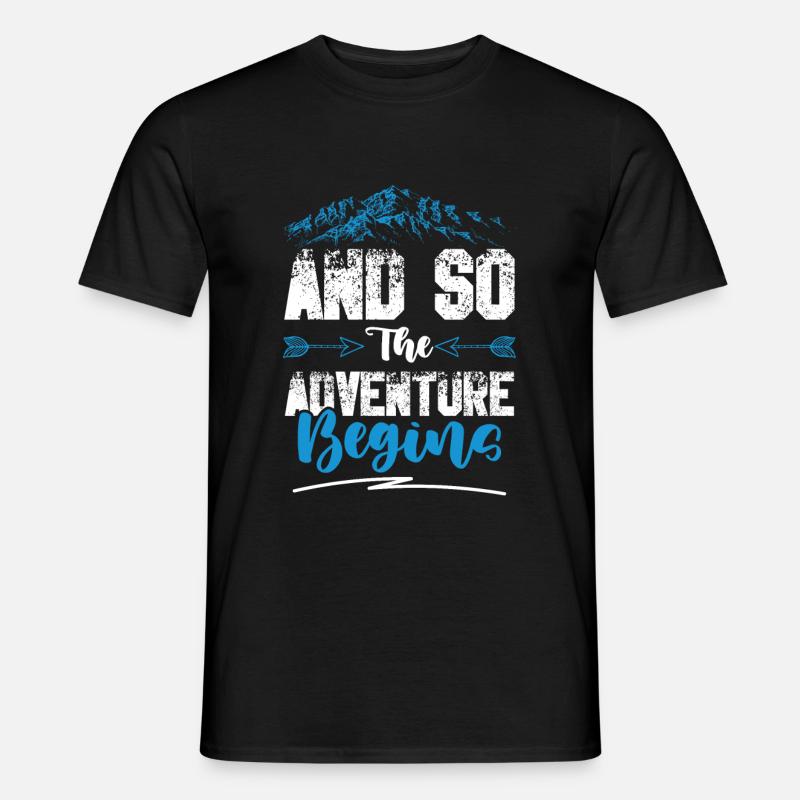 abenteuer beginnt klettern - Männer T-Shirt - Schwarz