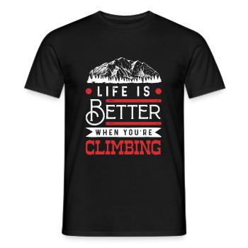 La vie est meilleure en escalade - T-shirt homme - noir - Devant - AI Model Male 178 light (178cm)