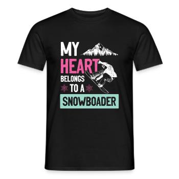 mein herz gehört ein snowboarder - Männer T-Shirt - Schwarz - Vorne - AI Model Male 178 light (178cm)