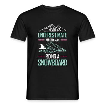 snowboarder alter mann - Männer T-Shirt - Schwarz - Vorne - AI Model Male 178 light (178cm)