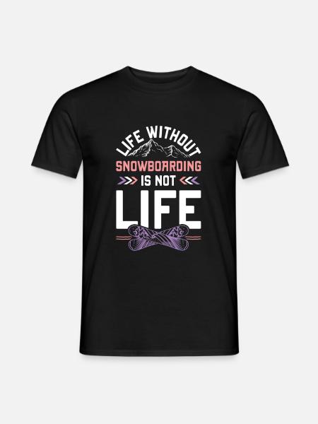 No life without snowboarding - Men's T-Shirt - black