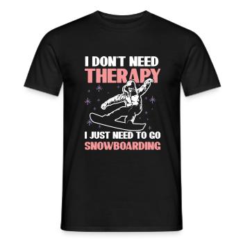 Terapia di snowboard - T-shirt uomo - nero - Fronte - AI Model Male 178 light (178cm)
