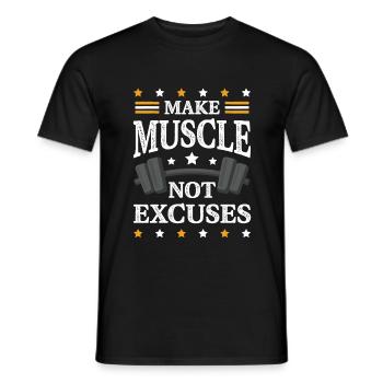 Fitness Muscles Saying - Men's T-Shirt - black - Front - AI Model Male 178 light (178cm)