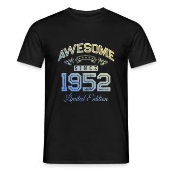 Awesome Since (1952) - Men's T-Shirt - black - Front - AI Model Male 178 light (178cm)